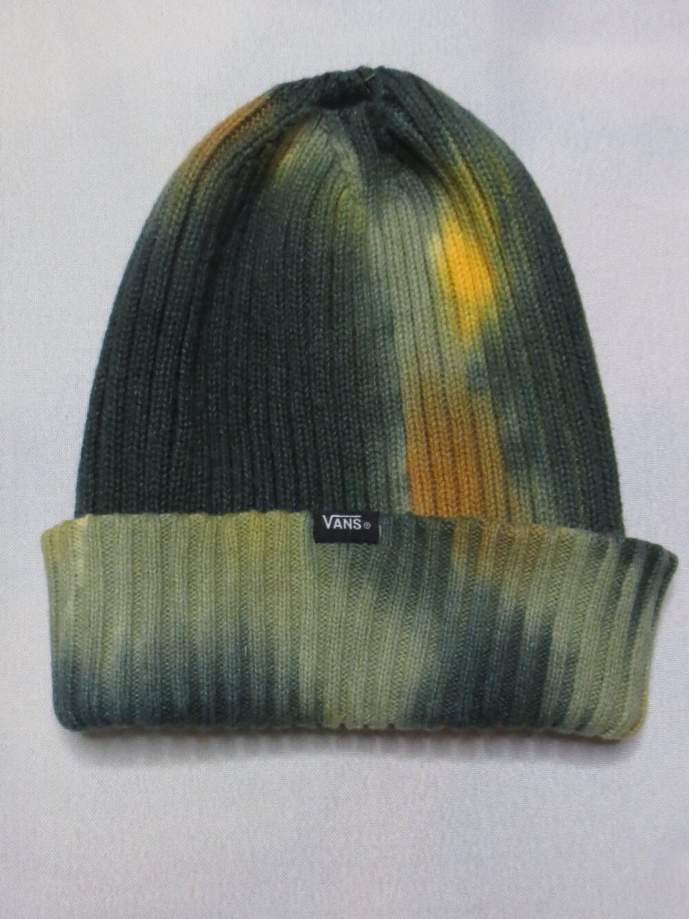 VANS boys KNIT HAT green TIE-DYE winter WARM unisex KIDS thick SIZE OS